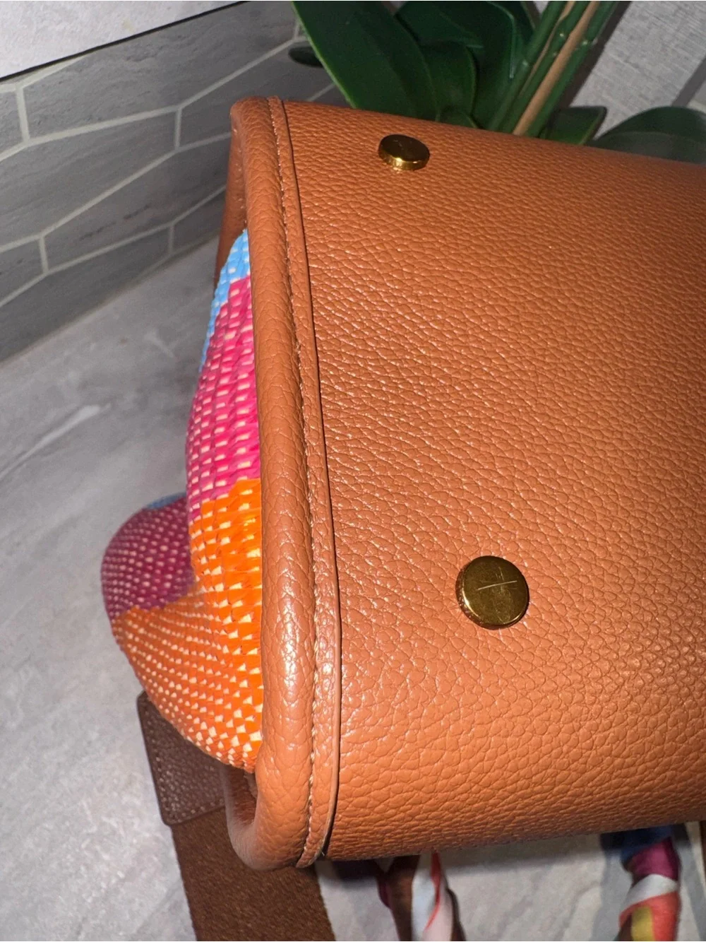 Kurt Geiger Multicolor Woven Satchel Bag Scarf Wrapped Strap&Crossbody